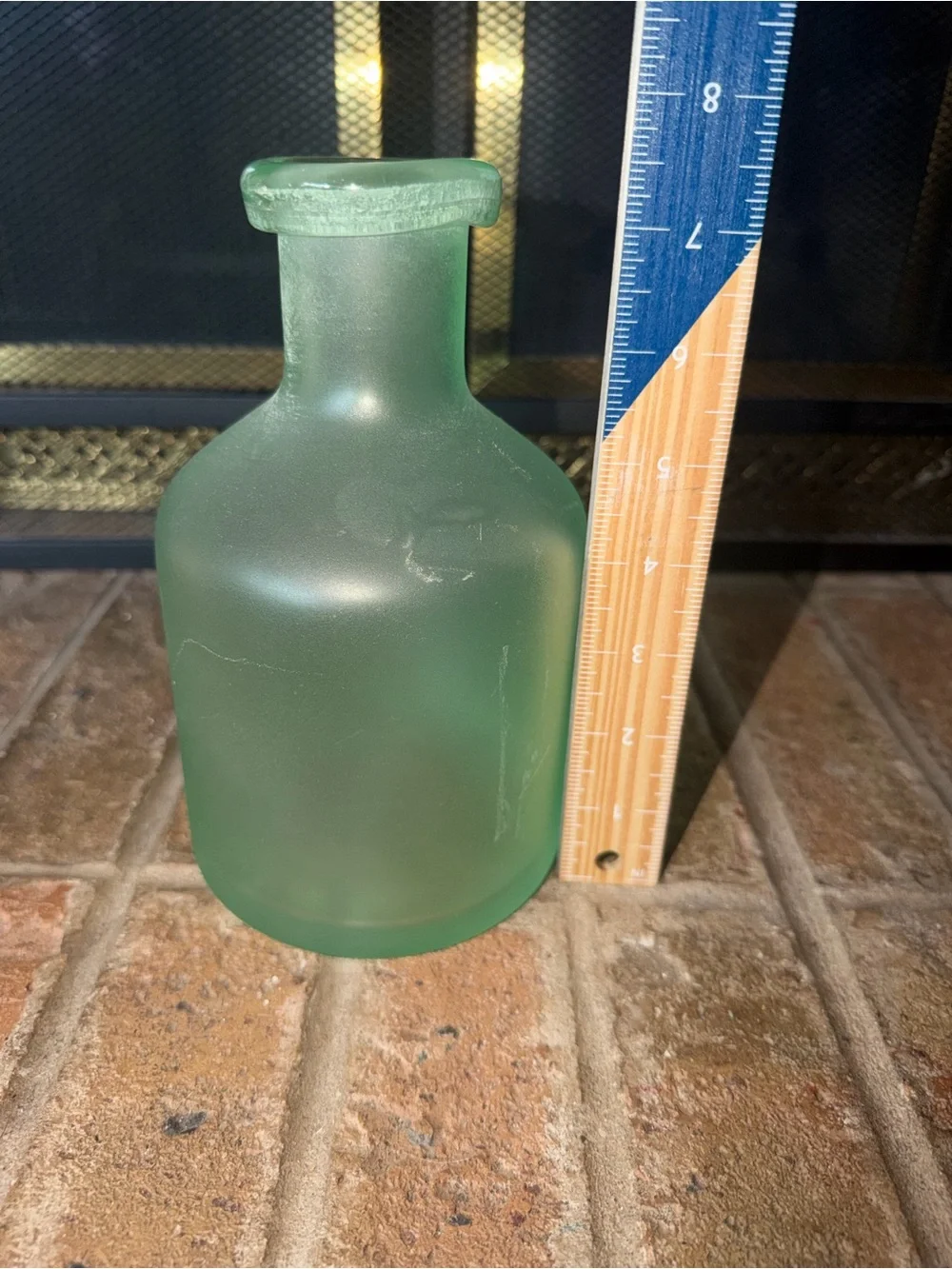 Frosted Seafoam Green Glass Vase